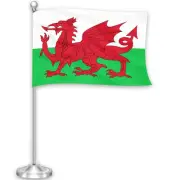 Wales Welsh Deluxe Desk Flag Set 8.5x5.5 In Printed 300D Polyester, with