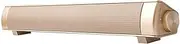 Soundbar Speaker, Dual Subwoofer PC Soundbar, Portable & USB Powered Mini TV Soundbar Wired/Wireless Bluetooth Sound Bars, 3D Surround Sound, Built-in Microphone (Color : Gold)