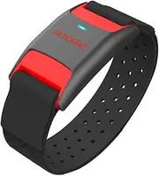 FITCENT Heart Rate Monitor Armband, Bluetooth ANT+ Optical Heart Rate Sensor Arm Band, Rechargeable Fitness Tracker for Peloton Strava Zwift Polar Beat DDP Yoga Wahoo Fitness