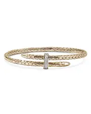 John Hardy 14K Yellow Gold Diamond Spear Flex Cuff Bracelet