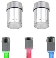 2 Pack 3-Color Temperature Sensitive Gradient LED Water Faucet Light Water St...