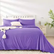 2000TC Bamboo Cooling Quilt Cover Set Comfort Soft Touching All Size Purple