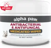Antibacterial Antifungal Wipes Dogs Cats Chlorhexidine Ketoconazole Skin Care