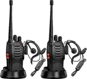 Rechargeable Long Range Two-Way Radios with Earpiece 2 Pack AR-5 Walkie Talki...