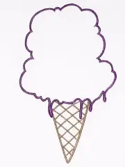 Ice Cream cone Embroidered quilt label, customize for kids with message included