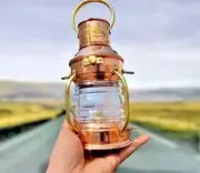 Ship Lamp Copper Brass Oil Lantern Nautical Maritime Collectible Home Decorative