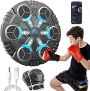 B-Qtech Music Boxing Machine Wall Mounted Kids Rhythm Trainer Smart Bluetooth Connection and LED Light Boxing Machine with Boxing Gloves Electronic Rhythm Decompression Toy