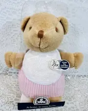 Cross Stitch A Teddy 5-1/2" DMC Plush Stuffed Pink Teddy Bear NEW