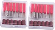 Happyyami 2Sets Stainless Steel Nail Grinding Head Kit for Manicure Pedicure Compatible with Standard Nail Drill Machines for Salon and Home Use Durable Corrosion