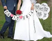 Party Decor 1Set Customized Date Banner Wedding Just Married Best Day Ever Save The Date Hanging Paper Garland Birthday Party Decor Supplies (Color : Note The Date 4)