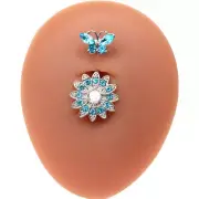 Crystal Dangle Surgical Steel Navel Ring Belly Button Ring Body Piercing DecUU