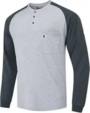 [VANDISI] FR Shirts for Men NFPA2112 Flame Resistant Shirts 5.5oz Light Weight Long Sleeve Fire Retardant Shirts