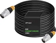 Cat5/6 Ether CON Extension Shielded Cable Male to Male/Female Indoor&Outdoor STP/SFTP Cable with Button Waterproof RJ45 0.3-20M(1031-CAT6-Out-SL,0.29m)