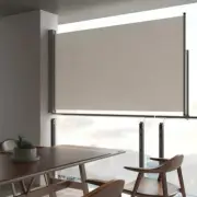 Outdoor Patio Retractable Side Awning Sun Blinds Privacy Screen 140x300cm Cream