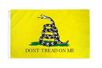 Don't Tread on Me 3 feet x 5 feet Yellow Gadsden Flag - Free USA shipping.