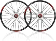 MTB Bike Wheelset Front Rear Wheel Aluminum Hub Brake V for 8/9/10/11 Speed Freewheel Rim 32H Disc Brake MTB Wheelset, Quick Release Front Rear Wheels Black Bike Wheels
