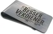 [Generisch] Money Clip Elegant and Elegant Brushed Stainless Steel Many Different Engraved Designs
