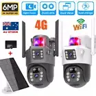 Solar Security Dual Lens Camera Outdoor Home Wifi /4G Wireless IP Cam PTZ CCTV