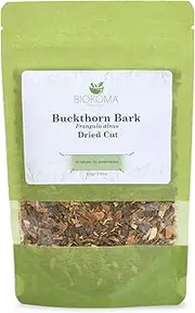 Biokoma Pure and Natural Buckthorn Bark Dried Cut 100g (3.55oz) in Resealable Moisture Proof Pouch - Herbal Tea, No Additives, No Preservatives, Kosher