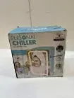 Personal 6 Can Chiller LED Lighted Mini Fridge Mirror Door Blue Snacks Beauty