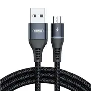 Phone Cable Remax Micro USB 2.4A Safe Fast Charge with Colorful LED Light Black