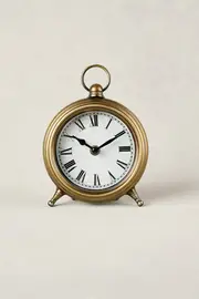Desk Clock Antique Gold