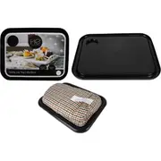 Home Expression 43x32.5cm Serving Handy Lap Tray Table Rectangle Plastic Black