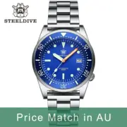 Steeldive SD1979, 50 Atmos, NH35, Sapphire, Lume, Blue, Diving, 3-link Bracelet