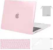 MOSISO Compatible with MacBook Pro 13 inch Case M2 2025, 2024, 2023-2016 A2338 M1 A2251 A2289 A2159 A1989 A1708 A1706, Plastic Hard Shell&Keyboard Cover&Screen Protector&Storage Bag, Rose Pink