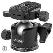 Low Profile Tripod Ball Head, 36mm Metal Panoramic Tripod Head Mount with Arc...