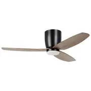 Seacliff DC Ceiling Fan 44" With LED Light Matt Black / Light Walnut - 20523606