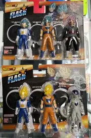 Dragon Ball Super Flash Lot Of 2 Saiyan Vegeta,Goku,Frieza,Blue Vegeta & Goku