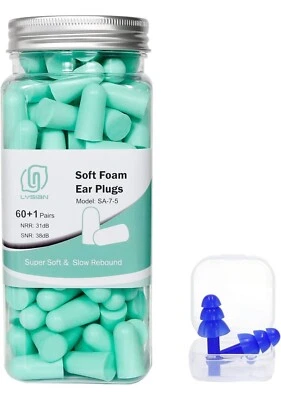 LYSIAN Ultra Soft Foam Earplugs Sleep - 38dB SNR Noise Cancelling Ear Plugs
