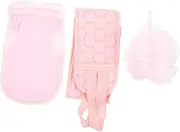 Vaguelly 1Set Bathing Shower Kit Soft Sponge Cloth Shower Gloves Back Rub Towel for Gentle Exfoliation Portable Design for for Back Cleaning and Skin Care