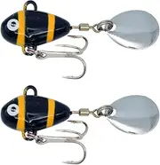 2 PCS Metal Mini VIB with Spoon Fishing Bait 12g 2.1cm Fishing Tackle Pin Crankbait Vibration Spinner Sinking Bait Sinking Lures