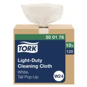 Tork 500176 1-Ply 8.3" x 16.1" Cleaning Cloth Pop Up Box - White (10/Carton) New
