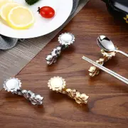 2 Pcs Dragon Chopstick Rest Silver Silverware Fork Holder Color
