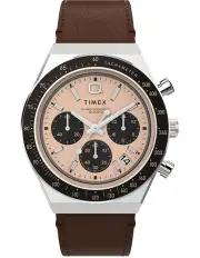 [Timex] Q Chrono Leather Watch in Brown