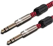 Stereo TRS Jack 1/4" Male to Male Cable 6.35mm to 6.35mm Compatible with Mixing Console Monitor Camera Braided Audio Cable 1M 2M 3M 5M(Red,12meter)