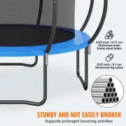 10FT Trampoline with Safety Net, Ladder, and Curved Poles - 150 kg Capacity