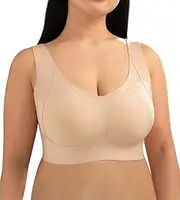 [MissMi] Seamless Bra for Women, Wireless Bra with Support Super Soft Everyday Comfort Bras Adjustable Seamless Bra No Spillage Bra