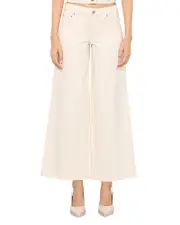 Alice and Olivia Amazing Low Rise Cropped Wide Leg Jeans in Natural