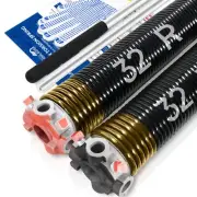 of 2 Garage Door Torsion Springs Set with NonSlip Winding Bars Gloves High Quali