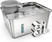 SNIFFNSLURP Dog Water Fountain Stainless Steel, 270oz/2.1Gallon, Pet Water Fountain for Cats and Dogs, Pet Drinking Fountain with Large Capacity, Large Surface Area, Ultra-Quiet Pump
