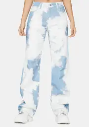 [Jaded London] Cloud Print Boyfriend Fit Jeans