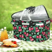 Alfresco Picnic Basket Set 6 Person Picnic Bag Cooler Wheels Insulated Collapsib