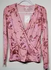 NWT LuLaRoe Women's XS Rebecca Cross-Front Pink & Mauve Paisley Long Sleeve Top