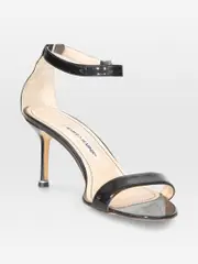 Black Patent Heel Sandals