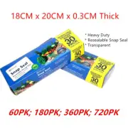 Resealable Snap Seal Storage Bag Food Safe BPA Free Sandwich Plastic Lock Zip