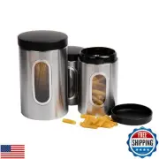 Mind Reader 3-Piece Canister Set, Kitchen Storage, Sugar, Coffee Container, K